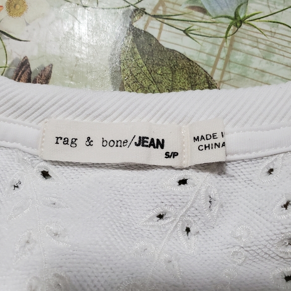 Rag & Bone White Eyelet Cotton Pullover Top - Picture 6 of 10